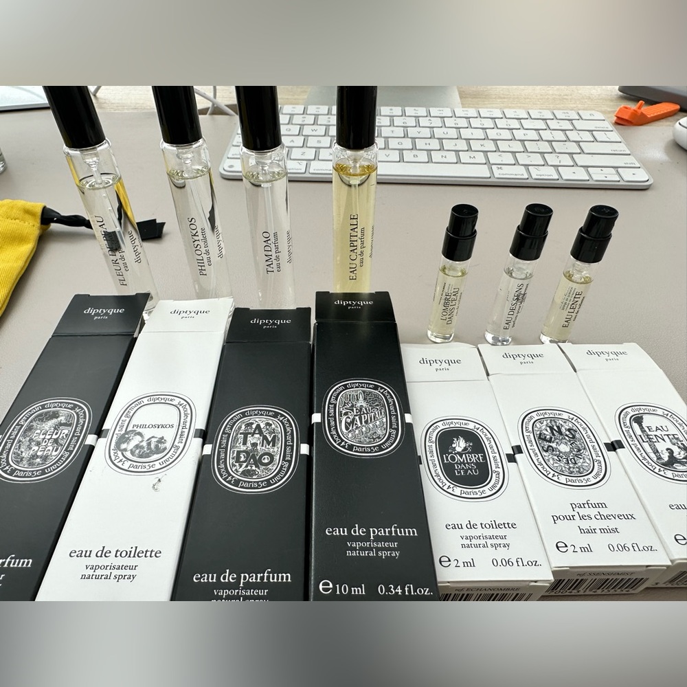 Diptyque fragrance set. Deluxe sample sizes